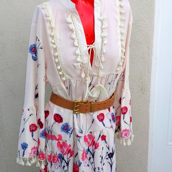 Women's Soft and Flowing Floral High Waist Lounge Dress, XXL - Picture 11 of 16